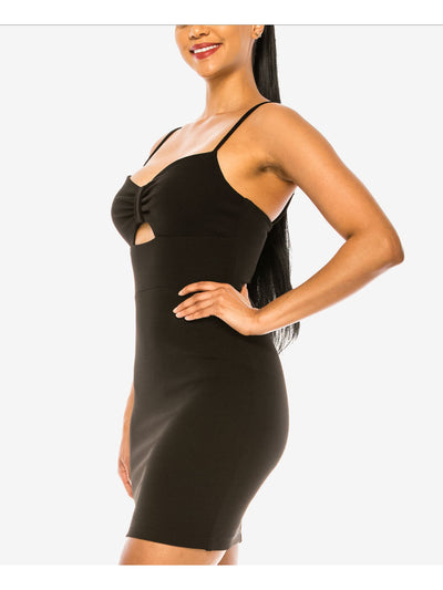 B DARLIN Womens Black Cut Out Zippered Sleeveless Sweetheart Neckline Above The Knee Party Body Con Dress 17/18