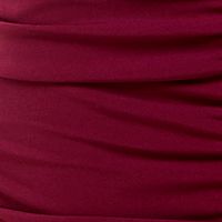 CITY STUDIO Womens Burgundy Ruched Sleeveless V Neck Short Party Body Con Dress