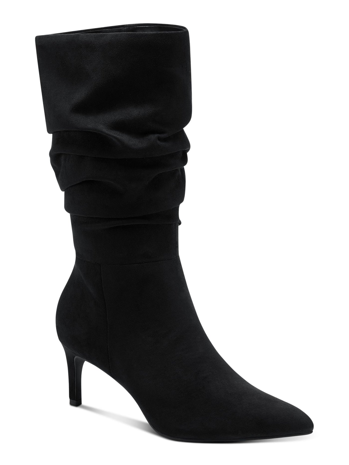 ALFANI Womens Black Padded Lissa Pointed Toe Stiletto Zip-Up Slouch Boot 8.5 M