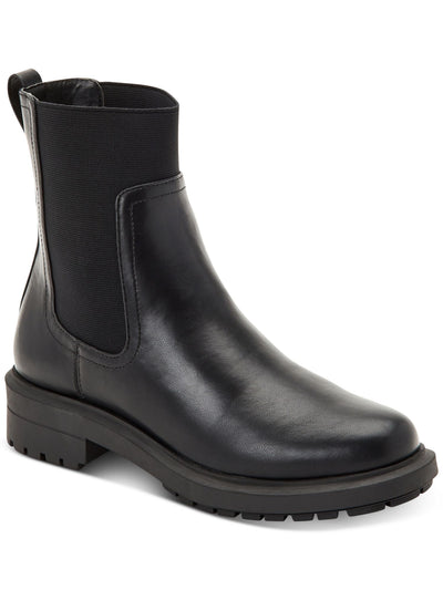 ALFANI Womens Black Heel Pull-Tab Goring Lug Sole Tackoma Round Toe Block Heel Chelsea Boot 5.5 M