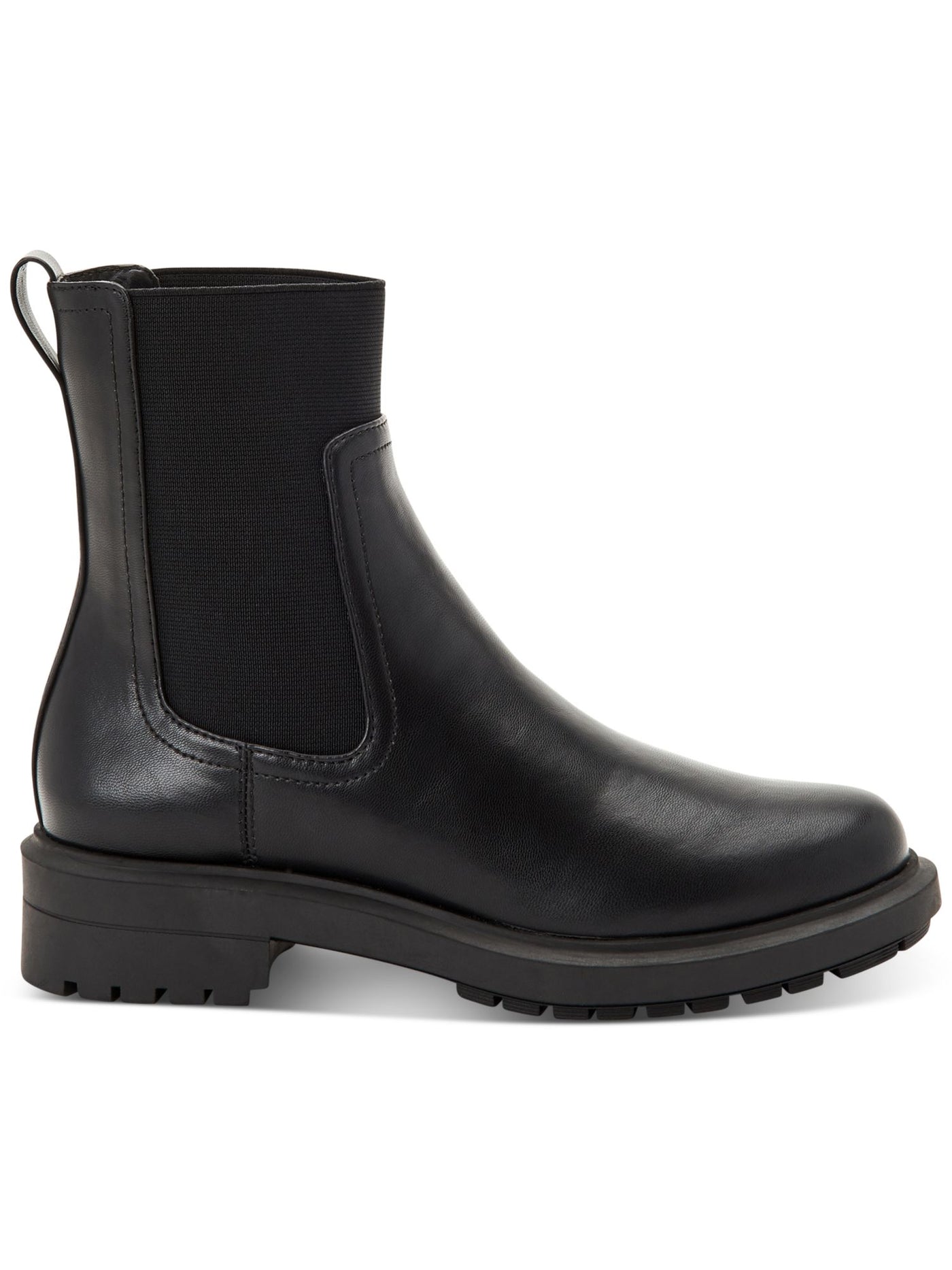 ALFANI Womens Black Heel Pull-Tab Goring Lug Sole Tackoma Round Toe Block Heel Chelsea Boot 5.5 M