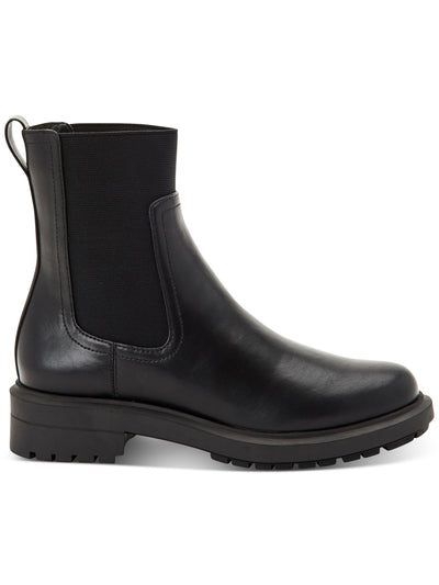 ALFANI Womens Black Heel Pull-Tab Goring Lug Sole Tackoma Round Toe Block Heel Chelsea Boot 5.5 M