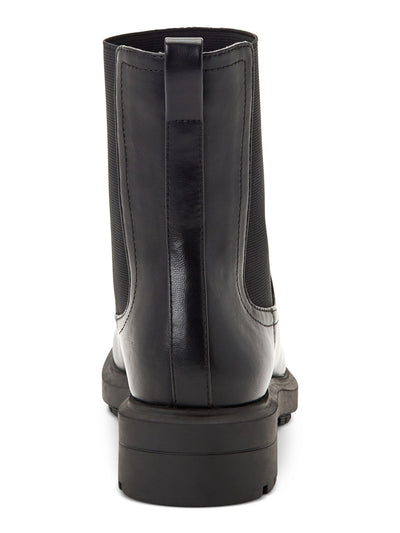 ALFANI Womens Black Heel Pull-Tab Goring Lug Sole Tackoma Round Toe Block Heel Chelsea Boot 5.5 M