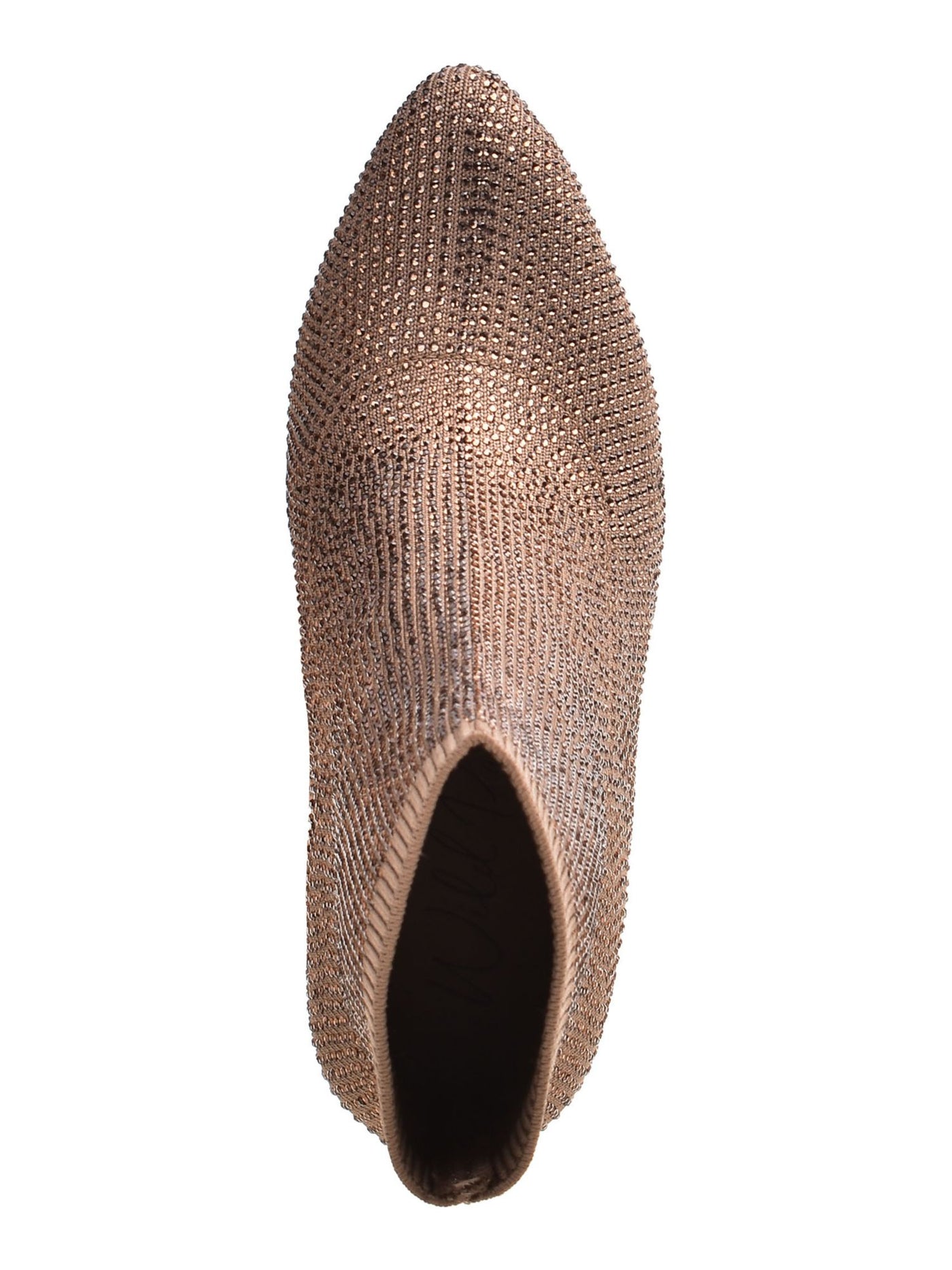 WILD PAIR Womens Brown Rhinestone Stretch Baybe Pointed Toe Block Heel Booties 10 M