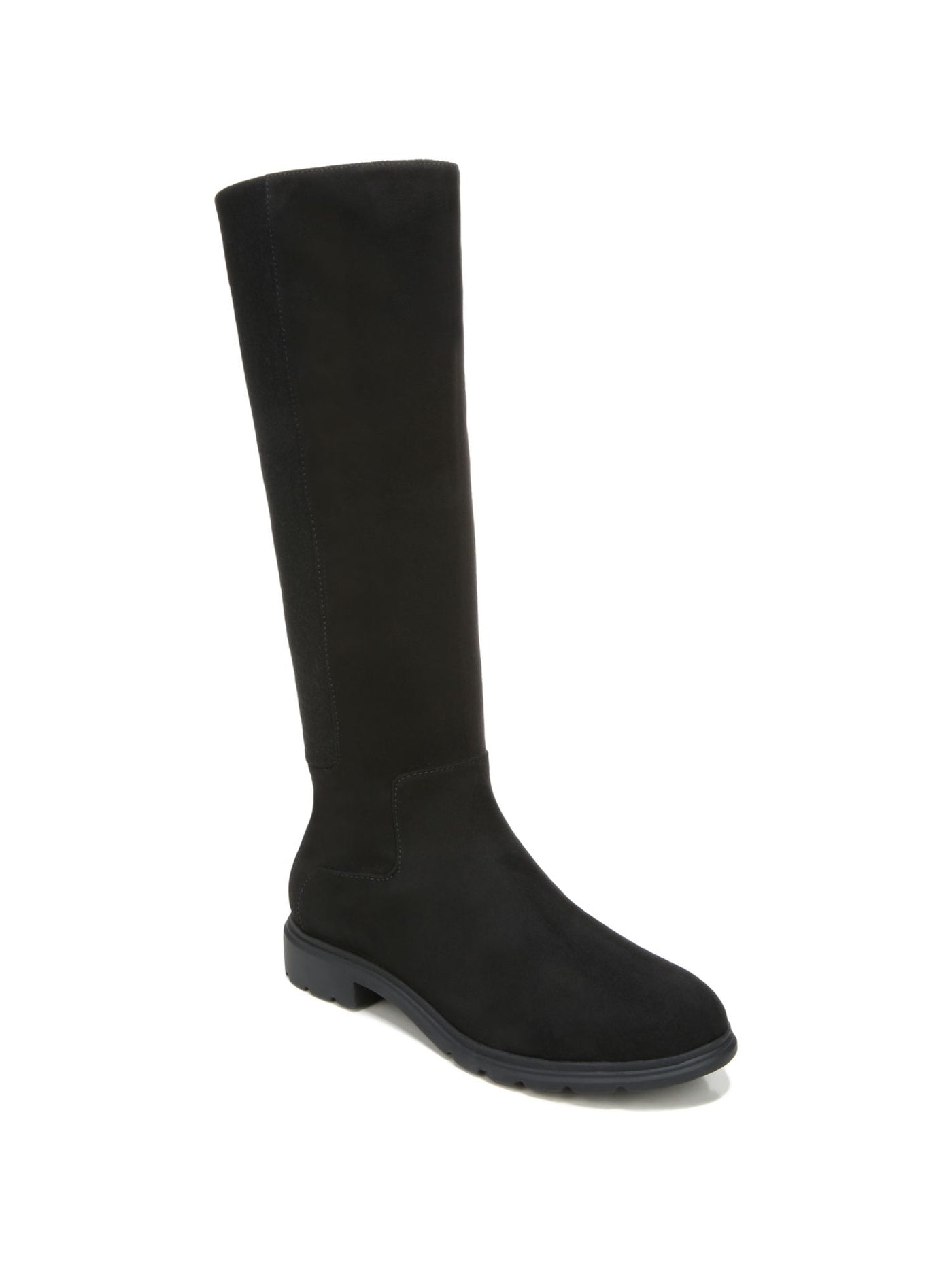 DR SCHOLLS Womens Black Goring Cushioned New Start Round Toe Block Heel Zip-Up Riding Boot 6.5 M