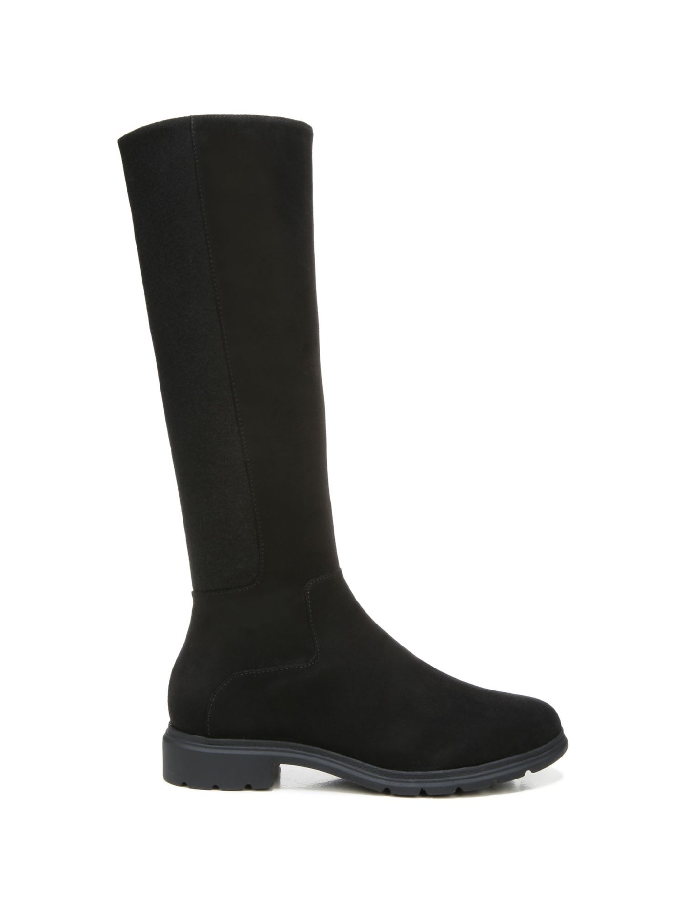 DR SCHOLLS Womens Black Goring Cushioned New Start Round Toe Block Heel Zip-Up Riding Boot 7.5