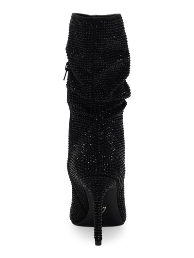 THALIA SODI Womens Black Rhinestone Cushioned Raquell Pointed Toe Stiletto Dress Slouch Boot 6 M