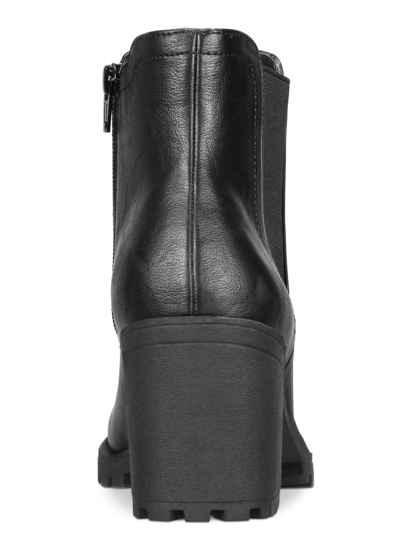 SUN STONE Womens Black Padded Goring Lug Sole Morghan Round Toe Block Heel Zip-Up Booties 6 M