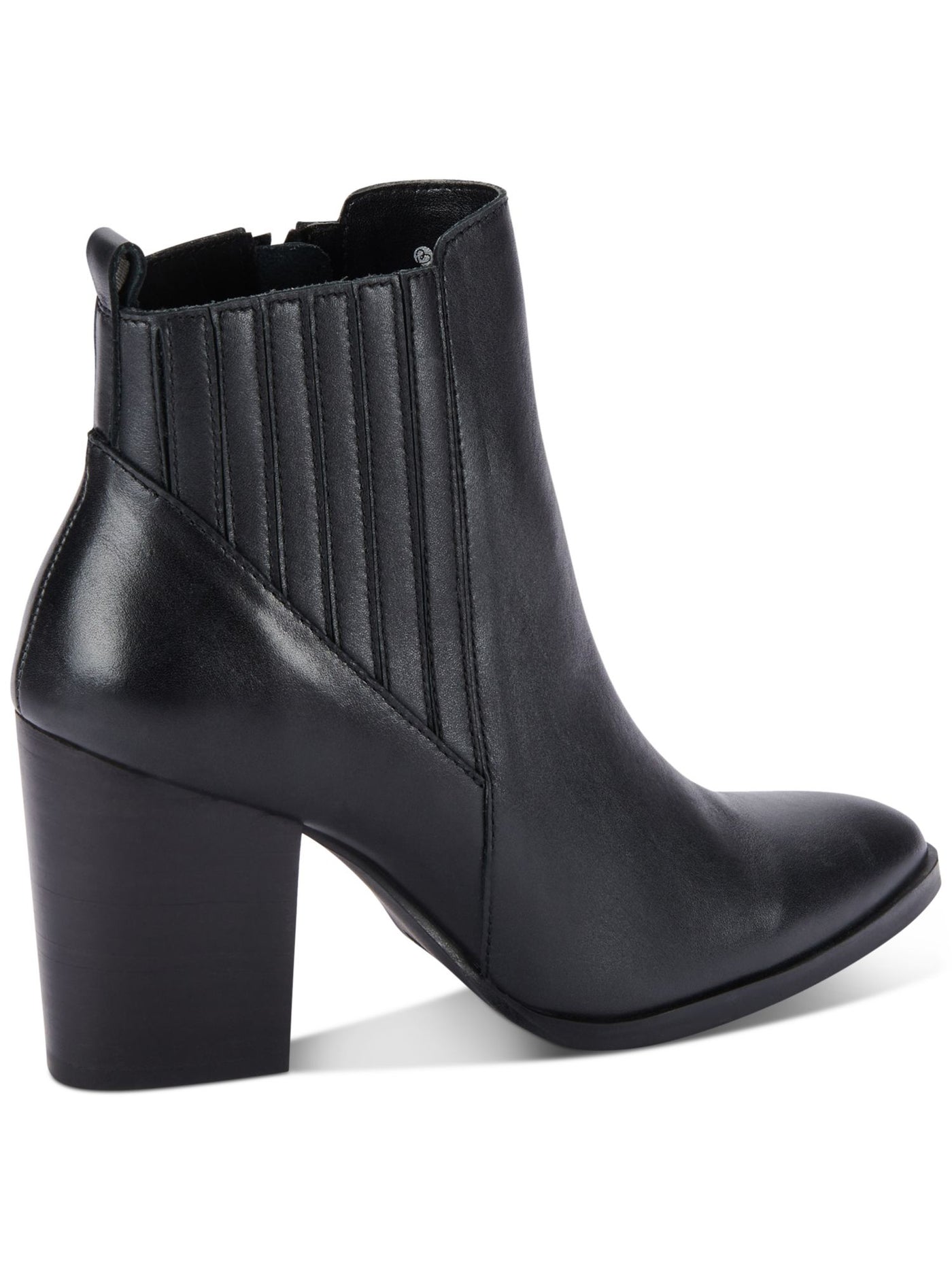 AQUA COLLEGE Womens Black Padded Waterproof Goring Reese Pointed Toe Block Heel Zip-Up Leather Booties 10 M