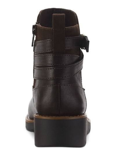 STYLE & COMPANY Womens Brown Pull Tab Buckle Accent Padded Aryaa Round Toe Wedge Zip-Up Booties 5.5 M
