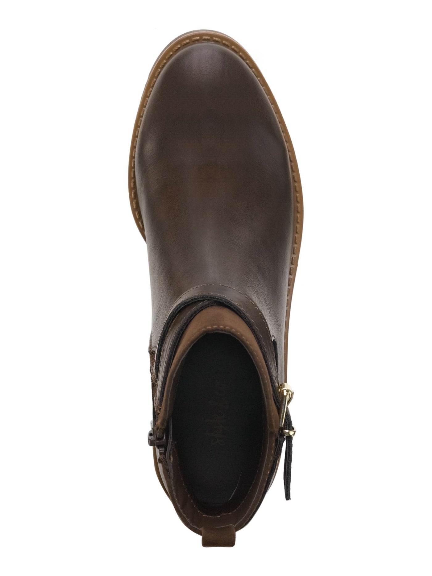 STYLE & COMPANY Womens Brown Pull Tab Buckle Accent Padded Aryaa Round Toe Wedge Zip-Up Booties 5.5 M