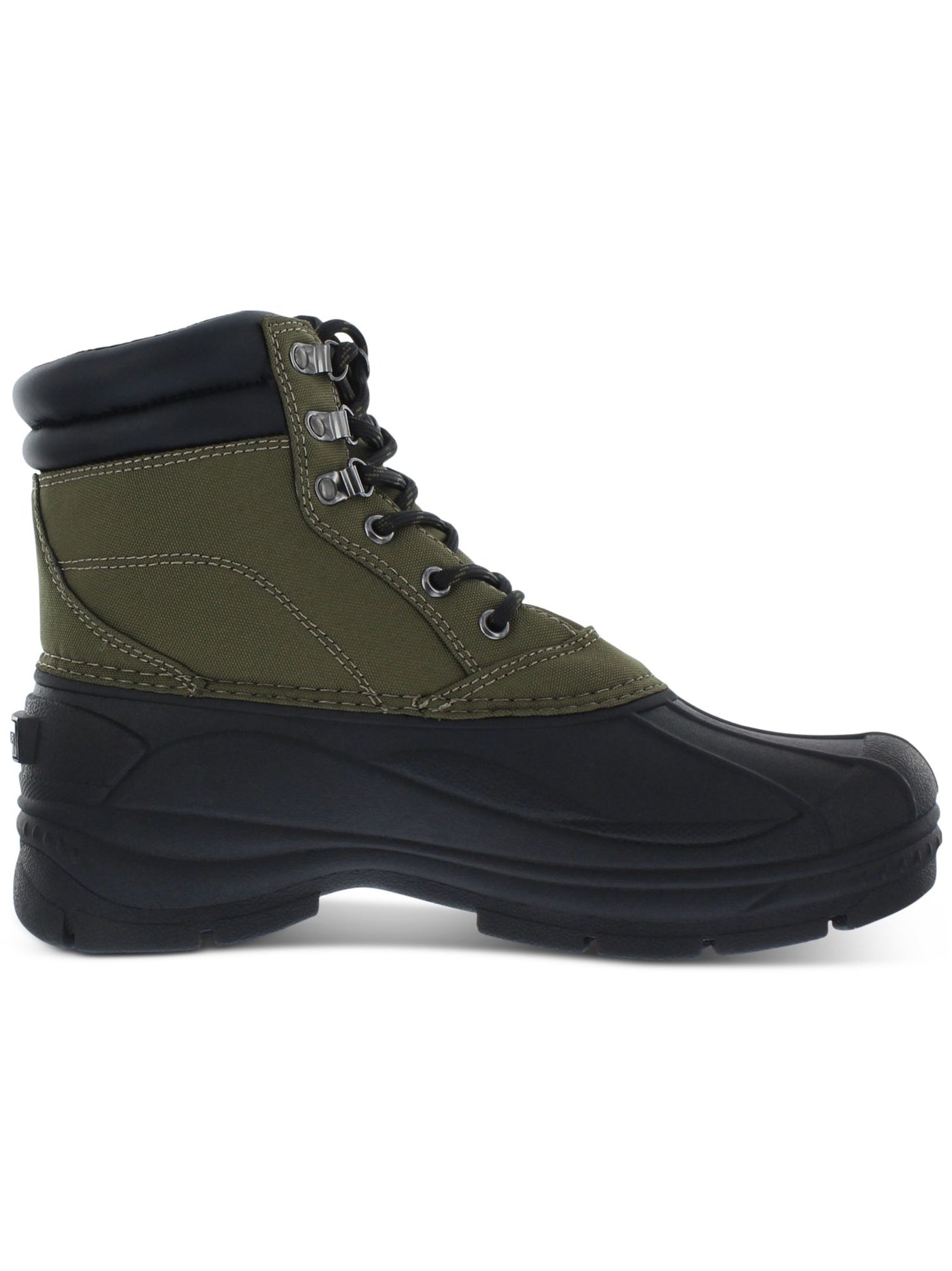 WEATHERPROOF VINTAGE Mens Green Mixed Media Lug Sole Waterproof Padded Removable Insole Joe Round Toe Platform Lace-Up Duck Boots 9 M