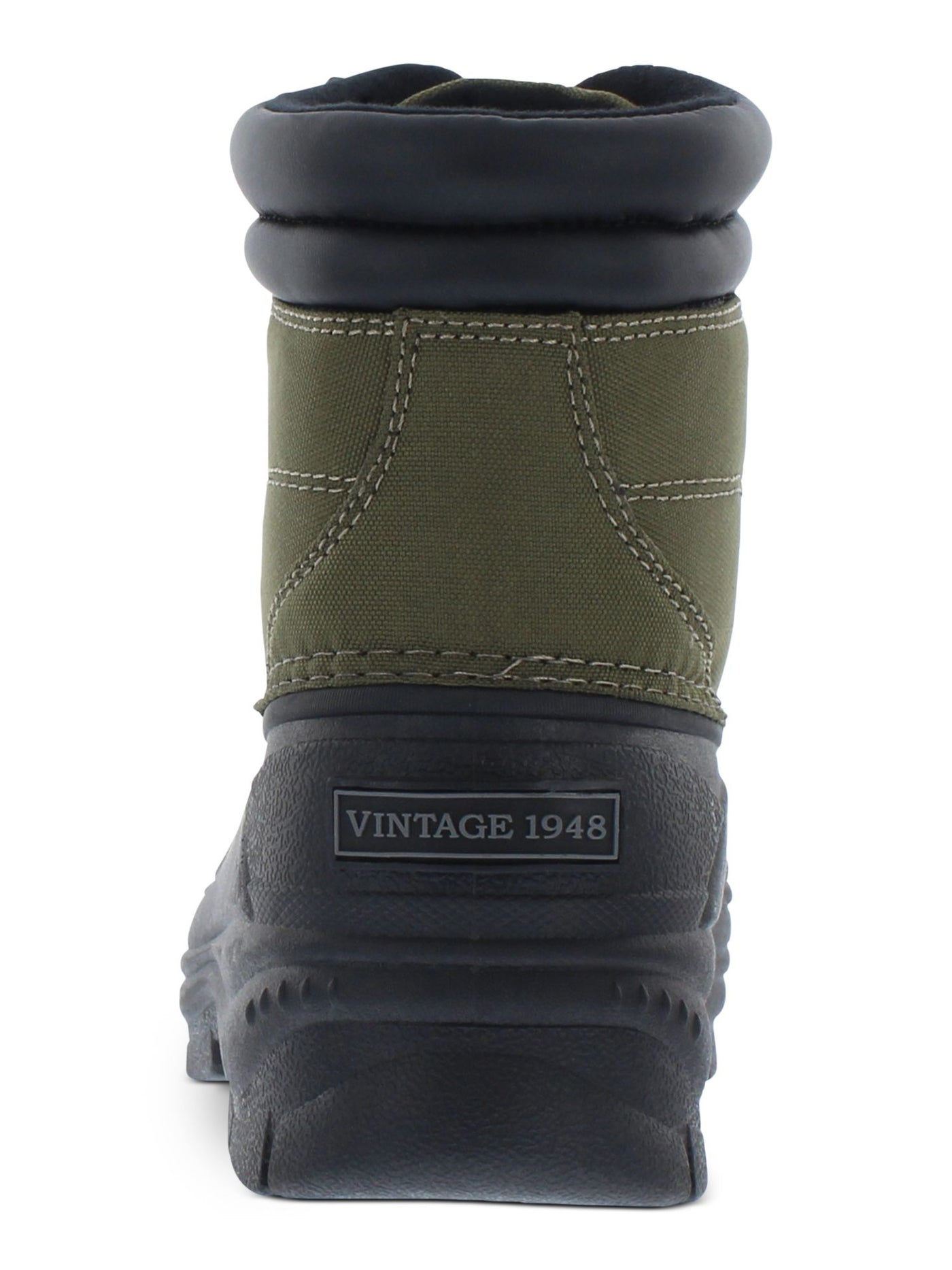 WEATHERPROOF VINTAGE Mens Green Mixed Media Lug Sole Waterproof Padded Removable Insole Joe Round Toe Platform Lace-Up Duck Boots 13 M