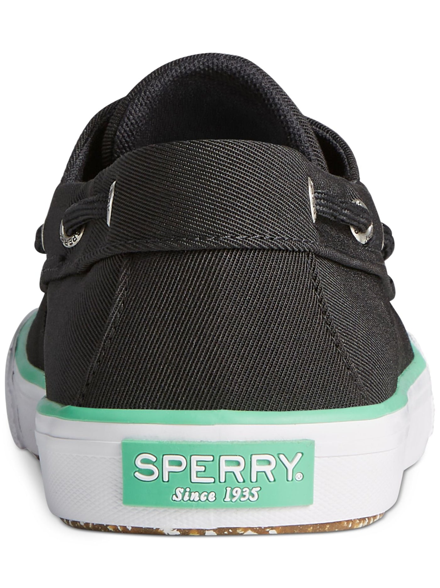 SPERRY Mens Black Non-Marking Padded Seacycled� Round Toe Platform Lace-Up Boat Shoes 12 M