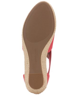 GENTLE SOULS KENNETH COLE Womens Coral Cut Out Noa Almond Toe Wedge Slip On Leather Sandals Shoes