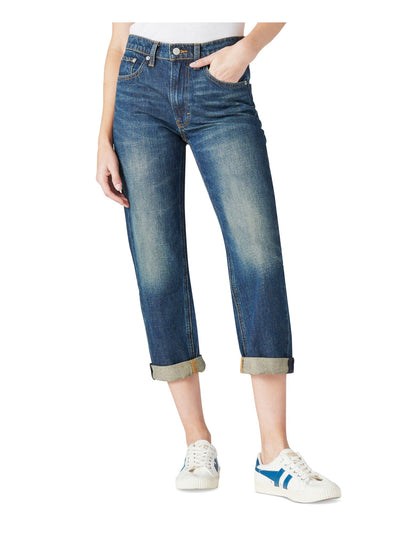 LUCKY BRAND Womens Zippered Mom Style Cuffed Jeans