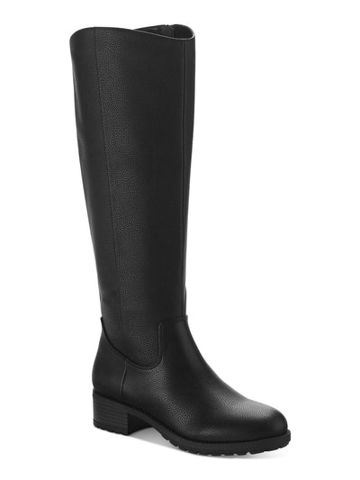 STYLE & COMPANY Womens Black Cushioned Zipper Accent Stretch Graciee Round Toe Block Heel Zip-Up Riding Boot 6 M