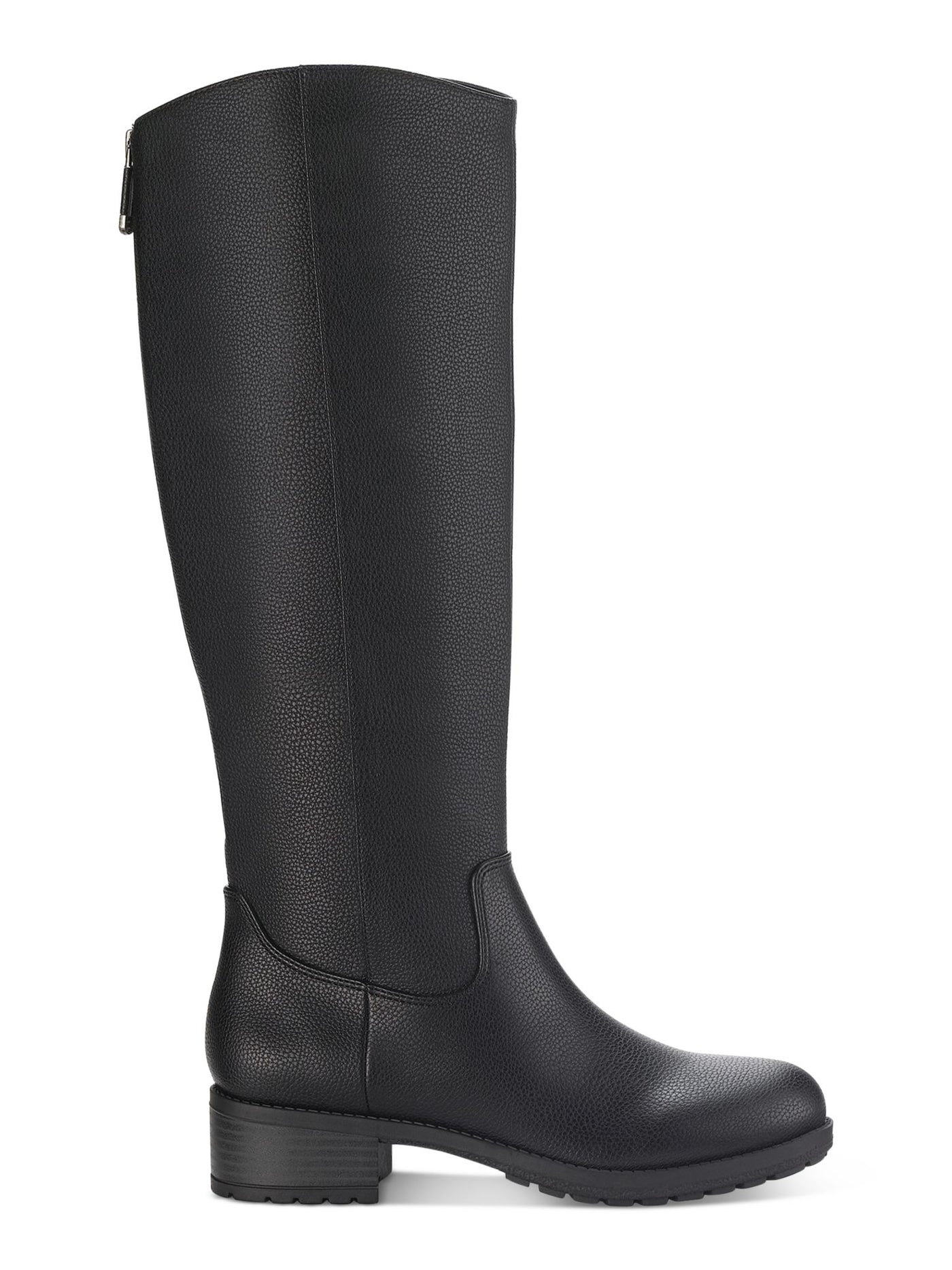 STYLE & COMPANY Womens Black Cushioned Zipper Accent Stretch Graciee Round Toe Block Heel Zip-Up Riding Boot 5 M