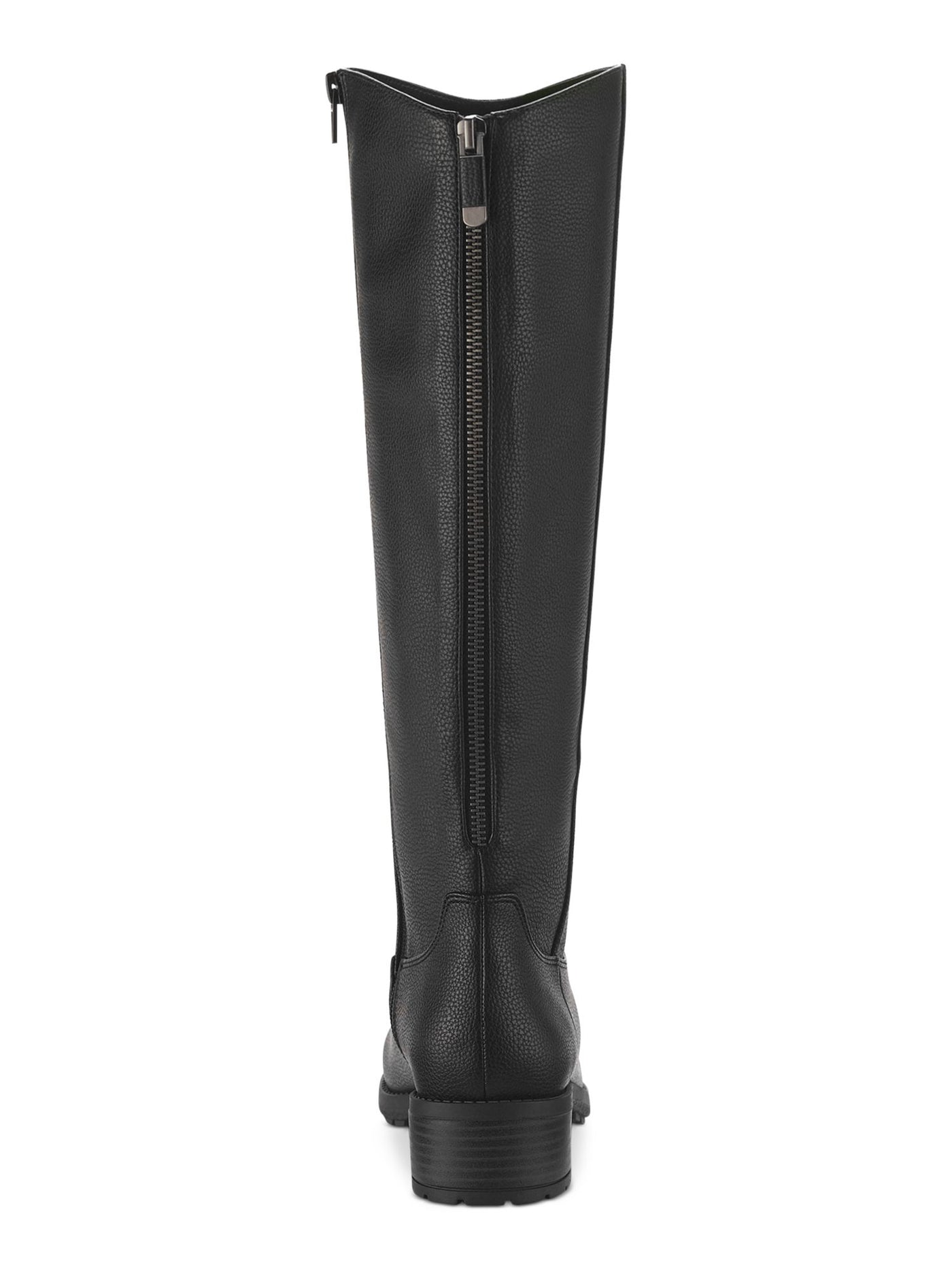 STYLE & COMPANY Womens Black Cushioned Zipper Accent Stretch Graciee Round Toe Block Heel Zip-Up Riding Boot 7 M