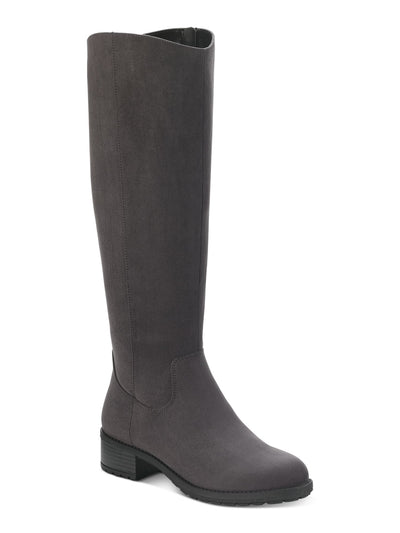 STYLE & COMPANY Womens Gray Cushioned Graciee Round Toe Block Heel Zip-Up Riding Boot 8.5 M