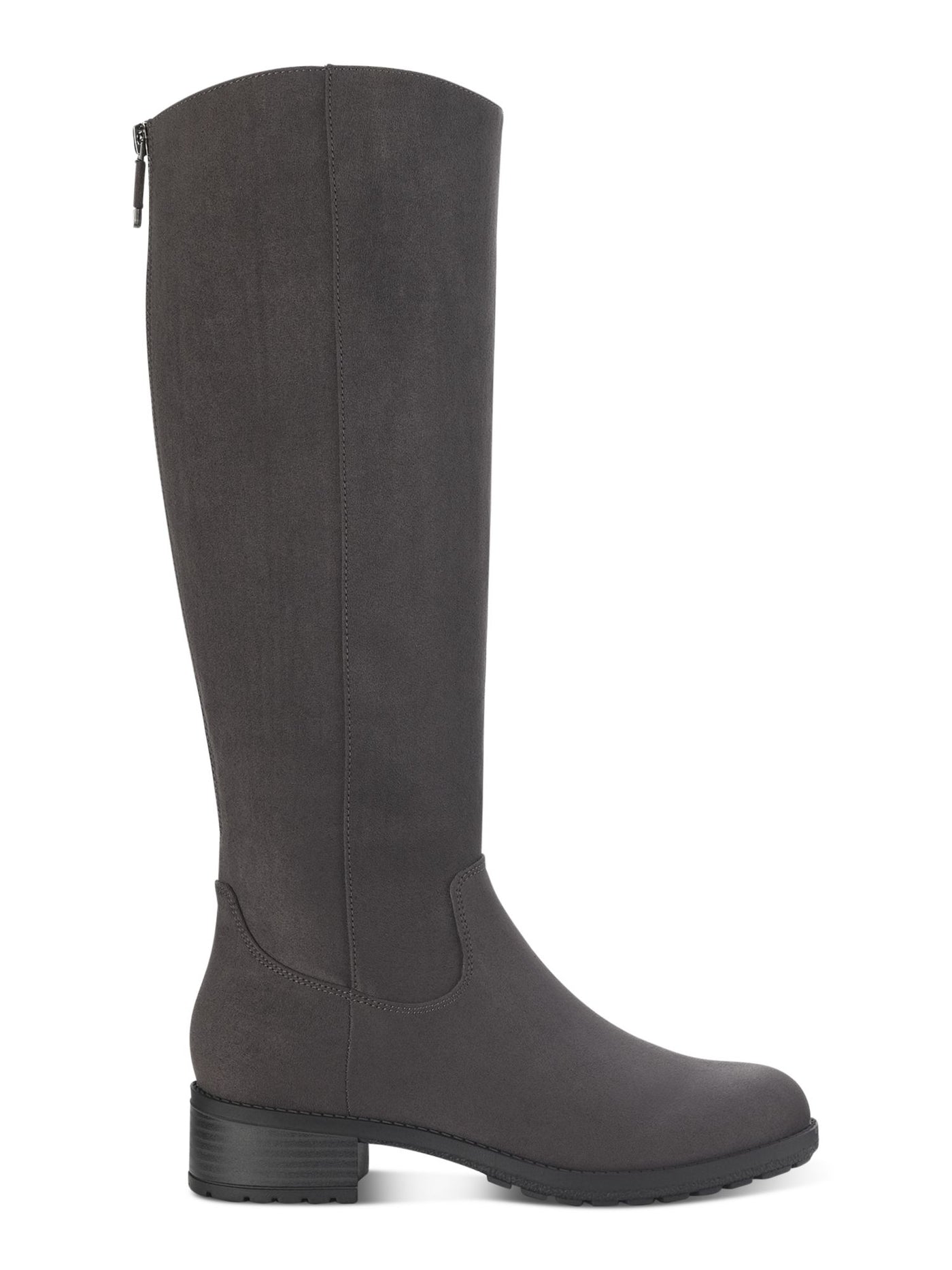 STYLE & COMPANY Womens Gray Cushioned Graciee Round Toe Block Heel Zip-Up Riding Boot 6.5 M