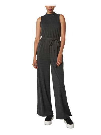 MARC NEW YORK PERFORMANCE Womens Tie Elastic Waist Sleeveless Mock Neck Wide Leg Jumpsuit