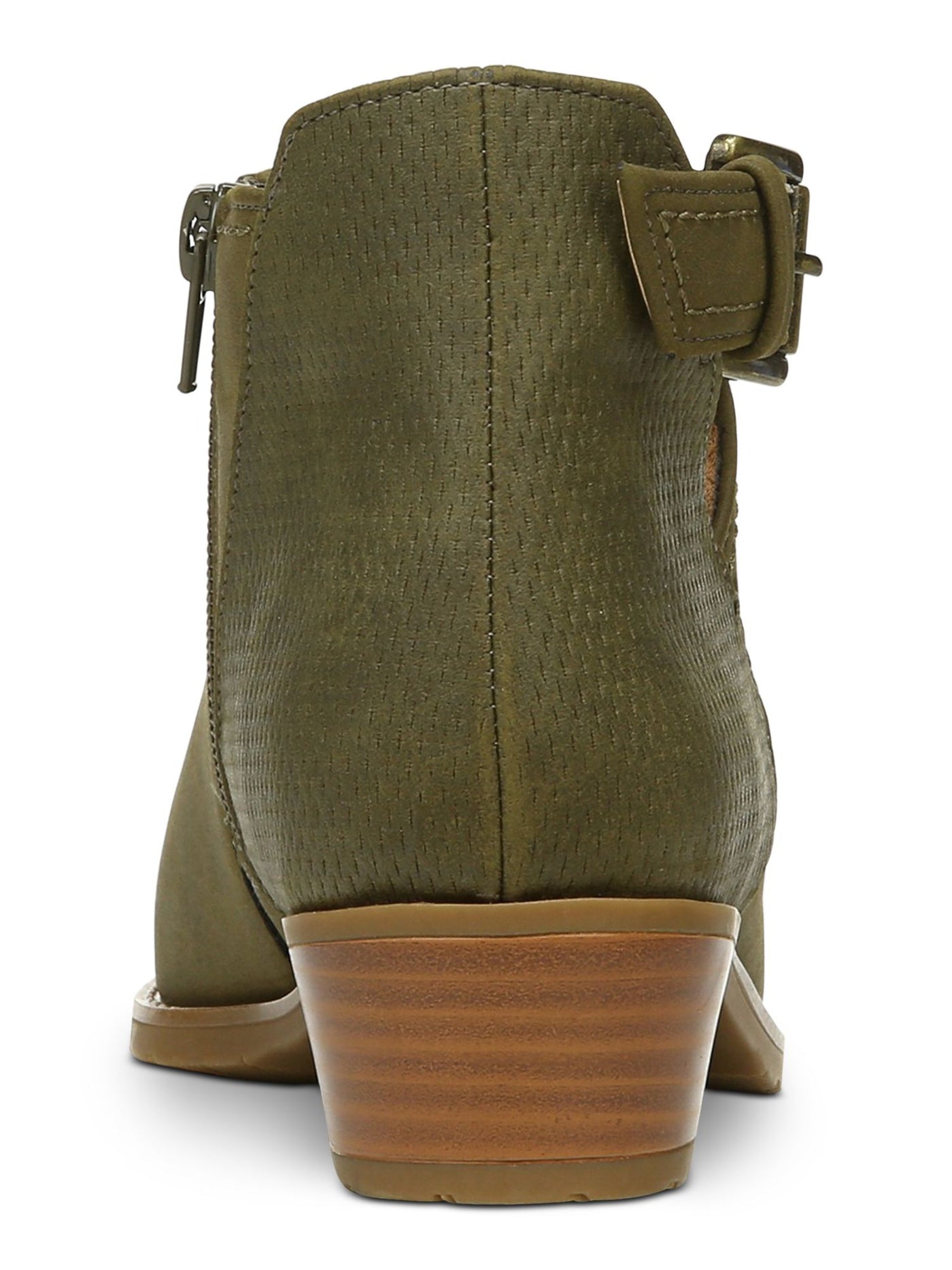 STYLE & COMPANY Womens Green Buckled Strap Padded Cut Out Mabel Round Toe Block Heel Zip-Up Booties 11 M