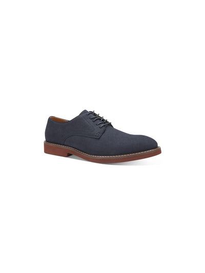 CLUBROOM Mens Navy Padded Benjamin Round Toe Block Heel Lace-Up Oxford Shoes 11 M