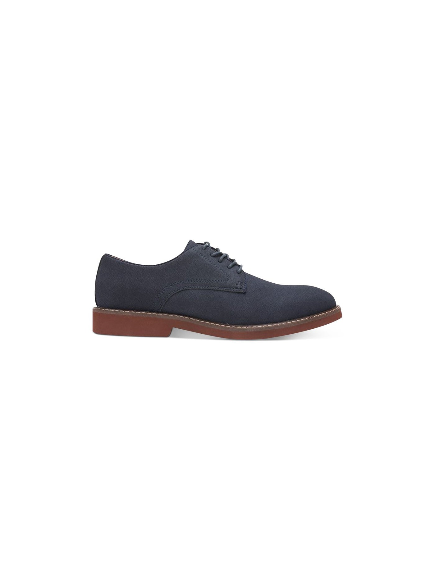 CLUBROOM Mens Navy Padded Benjamin Round Toe Block Heel Lace-Up Oxford Shoes 11 M