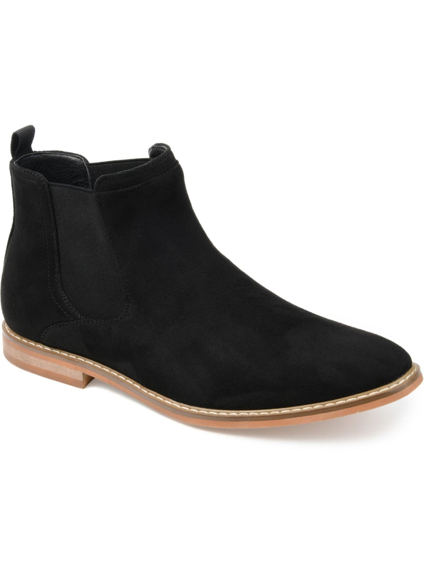 VANCE CO Womens Black Cushioned Goring Marshall Round Toe Block Heel Chelsea Boot 10.5 W