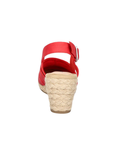 EASY STREET Womens Red Padded Stargaze Round Toe Wedge Slip On Espadrille Shoes 7 N