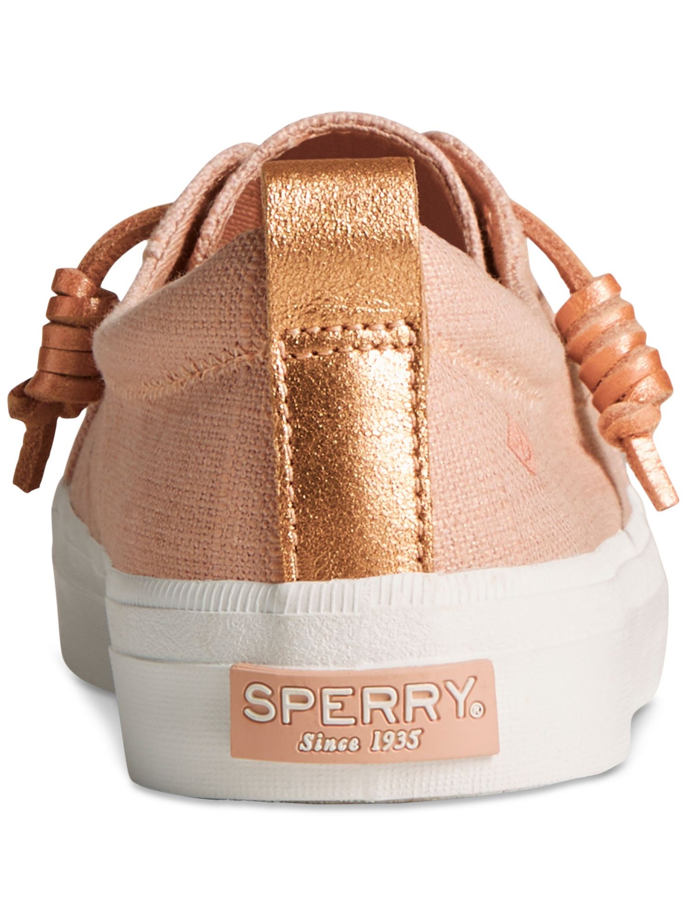 SPERRY Womens Pink Heel Pull-Tab Loto At Tongue And Heel Padded Crest Vibe Round Toe Lace-Up Sneakers Shoes 9.5 M