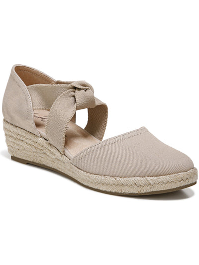 LIFESTYLE Womens Beige Non-Slip Cushioned Kascade Round Toe Wedge Slip On Espadrille Shoes 6 M