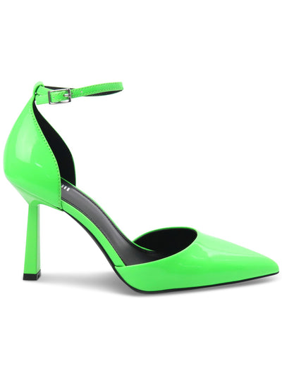 BAR III Womens Green Ankle Strap Comfort Idaa Pointed Toe Stiletto Buckle Pumps Shoes 7 M