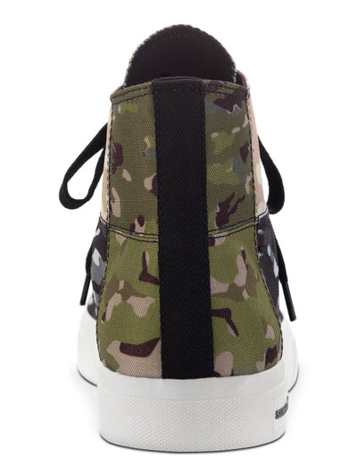 SUN STONE Mens Green Camouflage Colorblock Patchwork Cushioned Mesa Round Toe Platform Lace-Up Sneakers Shoes 12 M