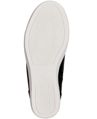 INC Womens Black Mixed Media Lace-Up Hook And Loop Straps Zipper Accent Rhinestone Cushioned Debby Round Toe Zip-Up Sneakers Shoes M
