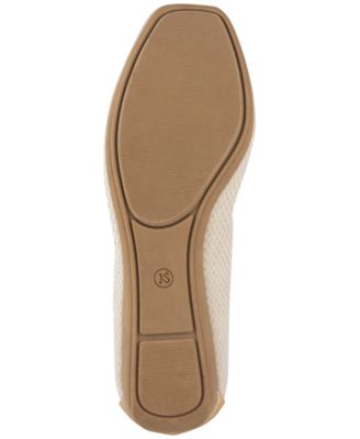 KAREN SCOTT Womens Beige Mixed Media Embellished Padded Anjelicaa Round Toe Slip On Dress Ballet Flats M