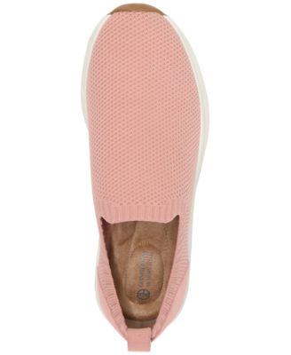 GIANI BERNINI Womens Pink Stretch Pull Tab Logo 1" Platform Cushioned Comfort Ryanne Round Toe Wedge Slip On Leather Sneakers Shoes M