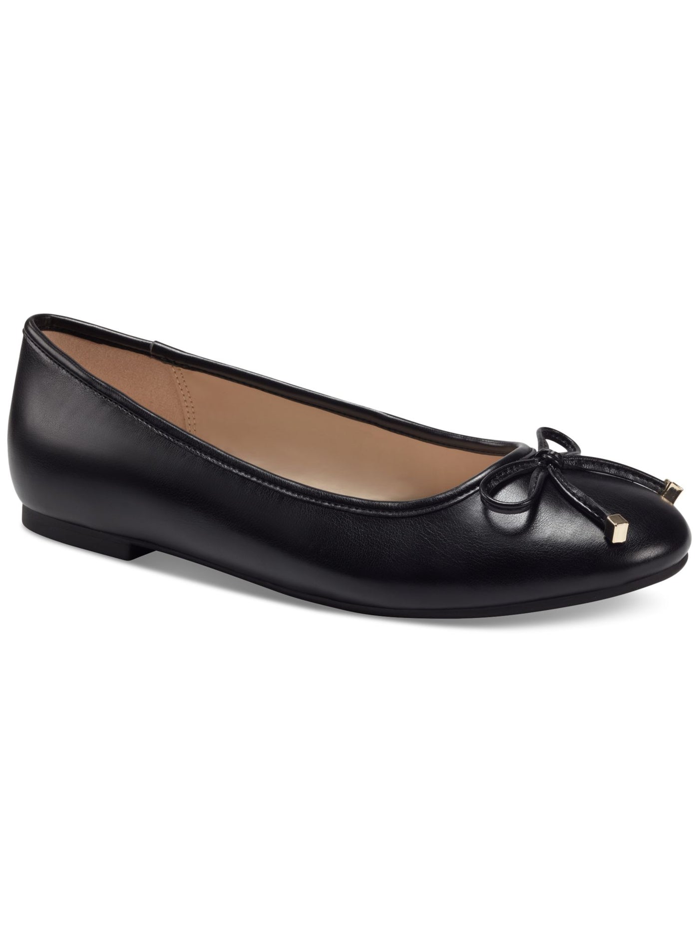 CHARTER CLUB Womens Black Bow Accent Padded Kaii Round Toe Slip On Ballet Flats 8.5 M