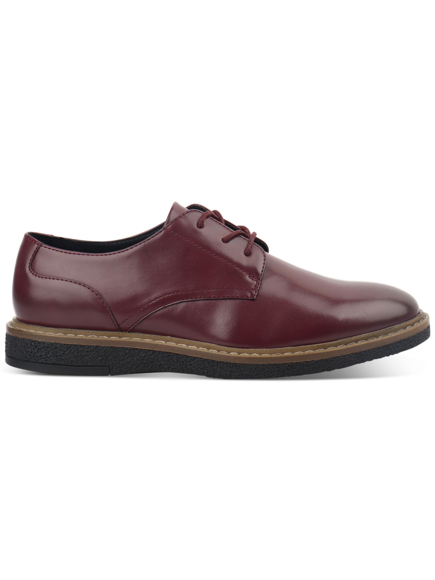 ALFANI Mens Burgundy Padded Theo Round Toe Wedge Lace-Up Oxford Shoes 7.5 M