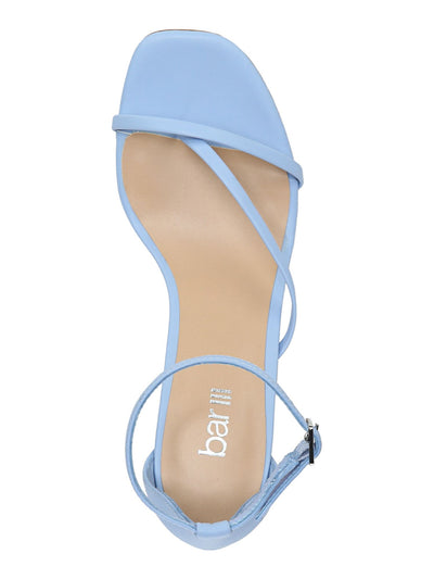 BAR III Womens Blue Transparent Heel Cushioned Asymmetrical Adjustable Ankle Strap Blakke Open Toe Block Heel Buckle Dress Heeled Thong Sandals 10 M