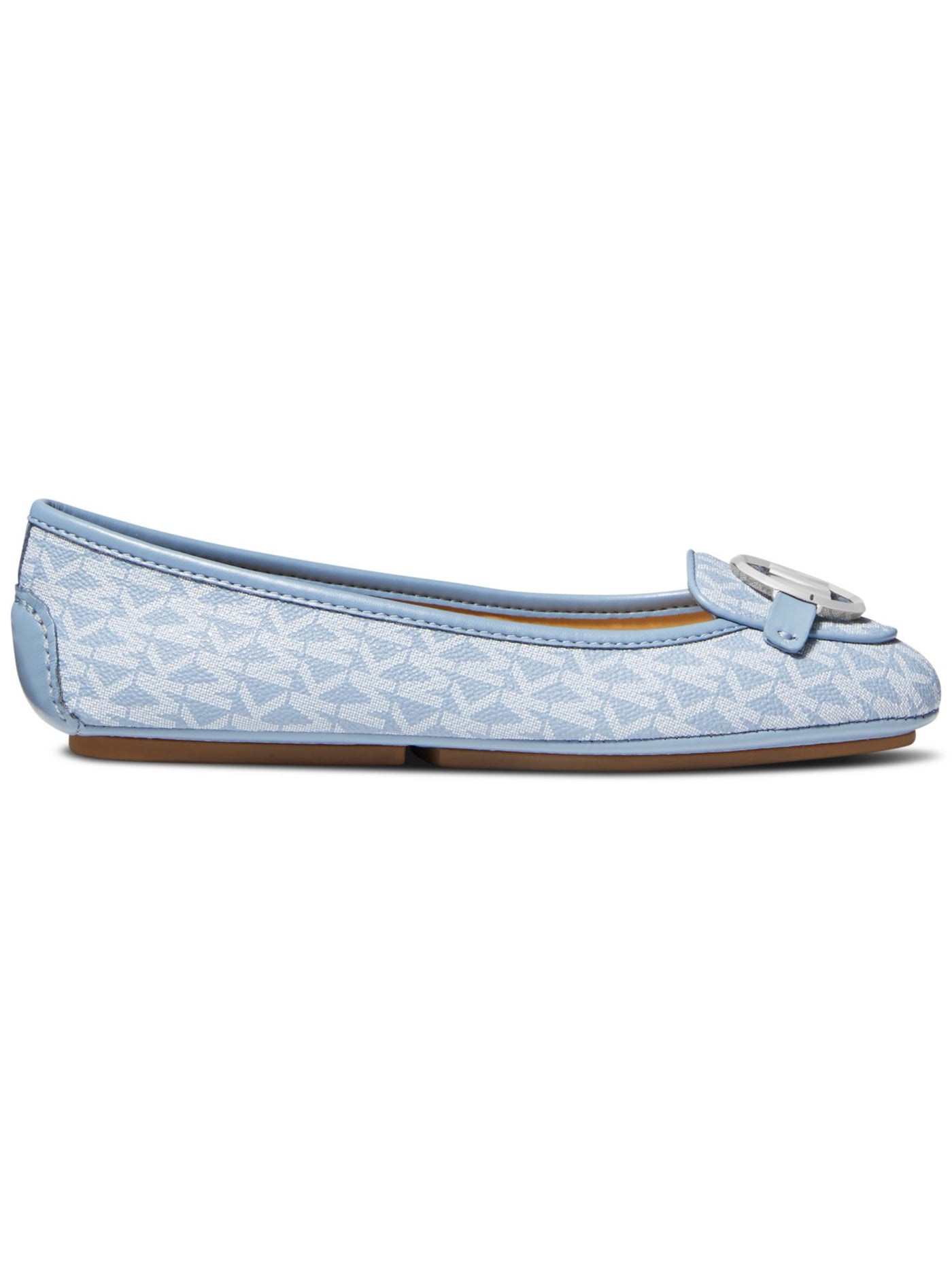 MICHAEL MICHAEL KORS Womens Light Blue Logo Padded Lillie Round Toe Slip On Moccasins Shoes 8.5 M