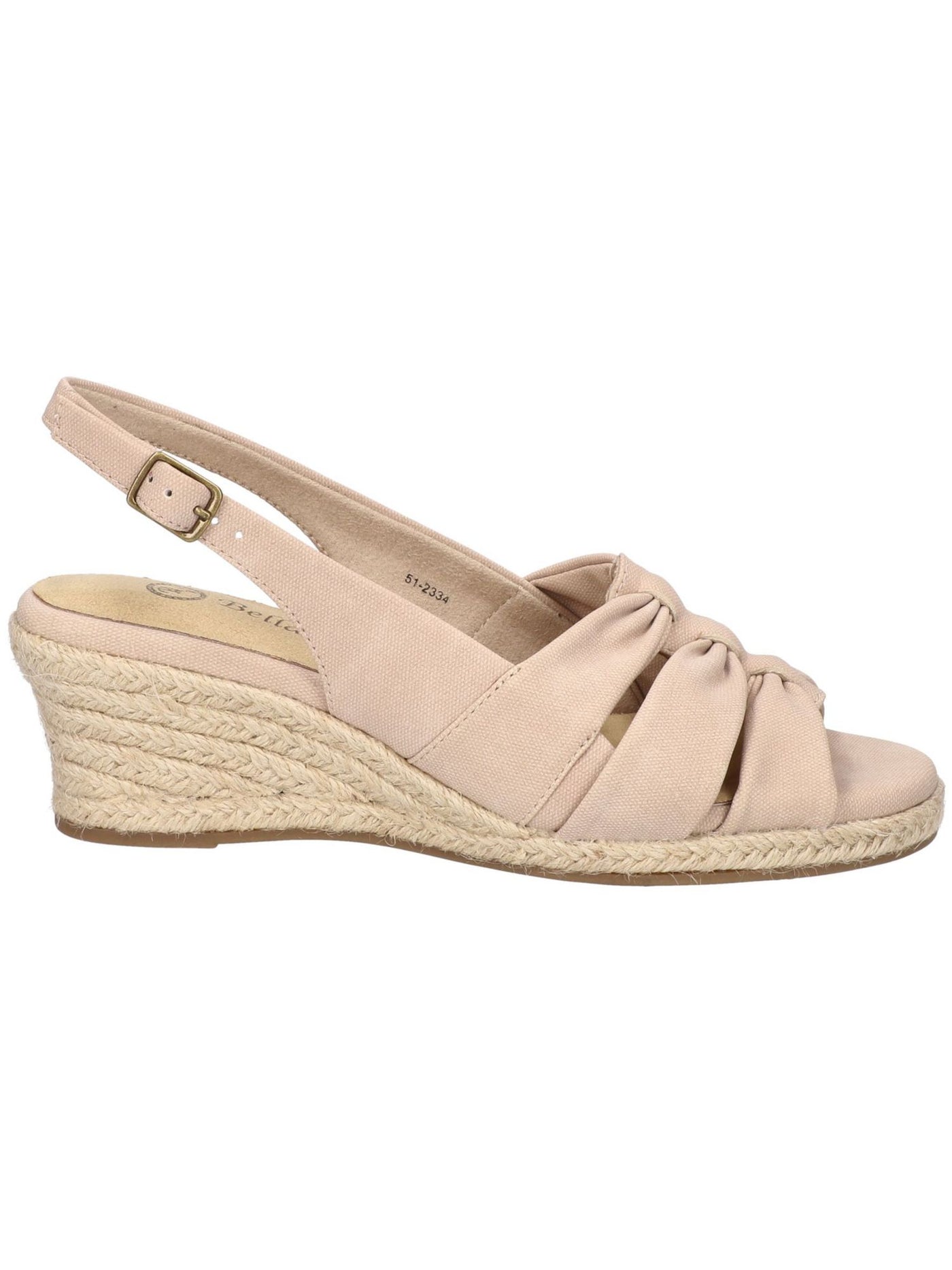 BELLA VITA Womens Beige Slingback Padded Lightweight Cheerful Round Toe Wedge Buckle Espadrille Shoes 8.5 WW