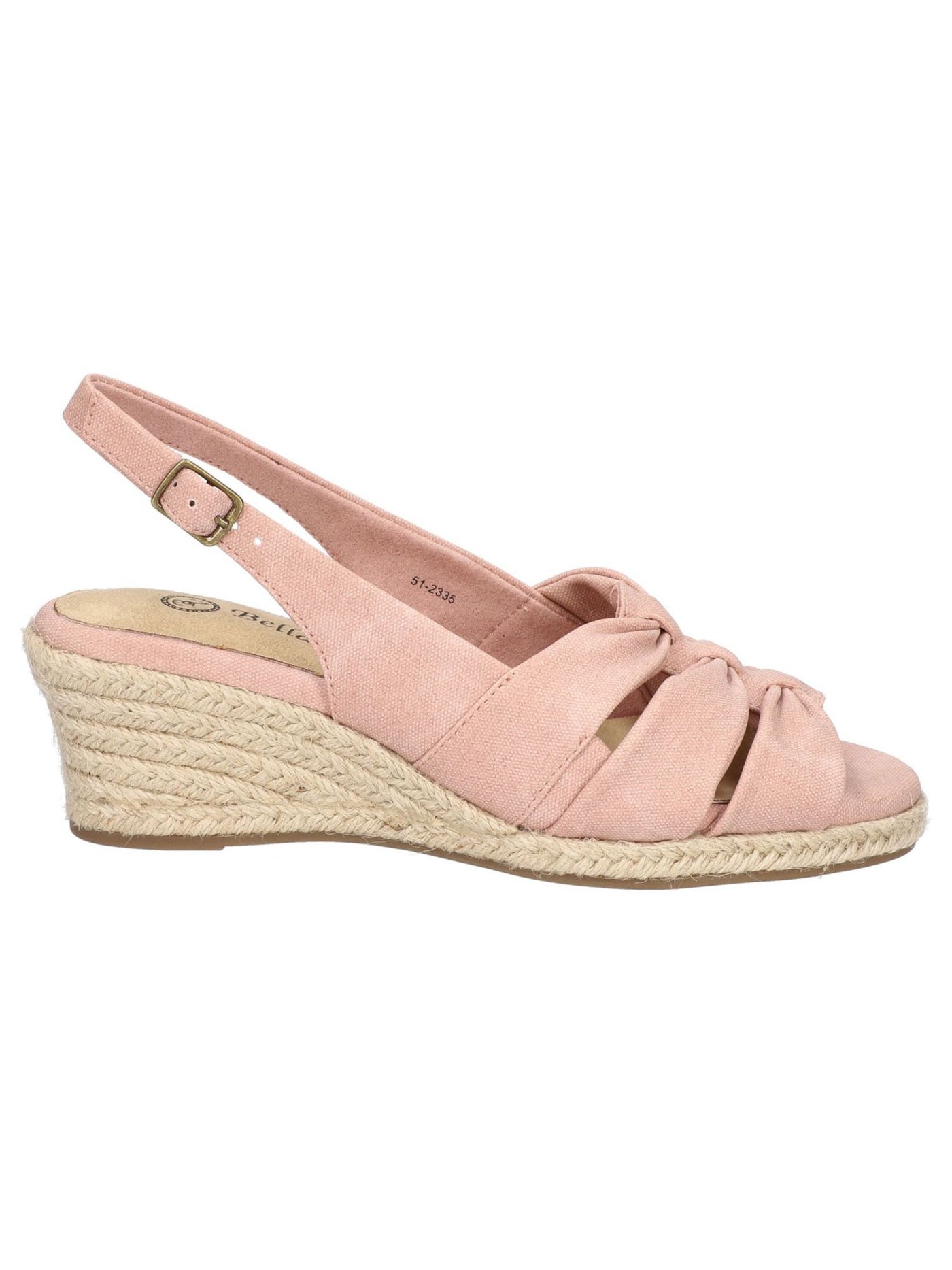 BELLA VITA Womens Pink Slingback Padded Lightweight Cheerful Round Toe Wedge Buckle Espadrille Shoes 8.5 M