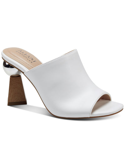 ALFANI Womens White Goring Cushioned Magnolea Square Toe Sculpted Heel Slip On Heeled Sandal 6 M