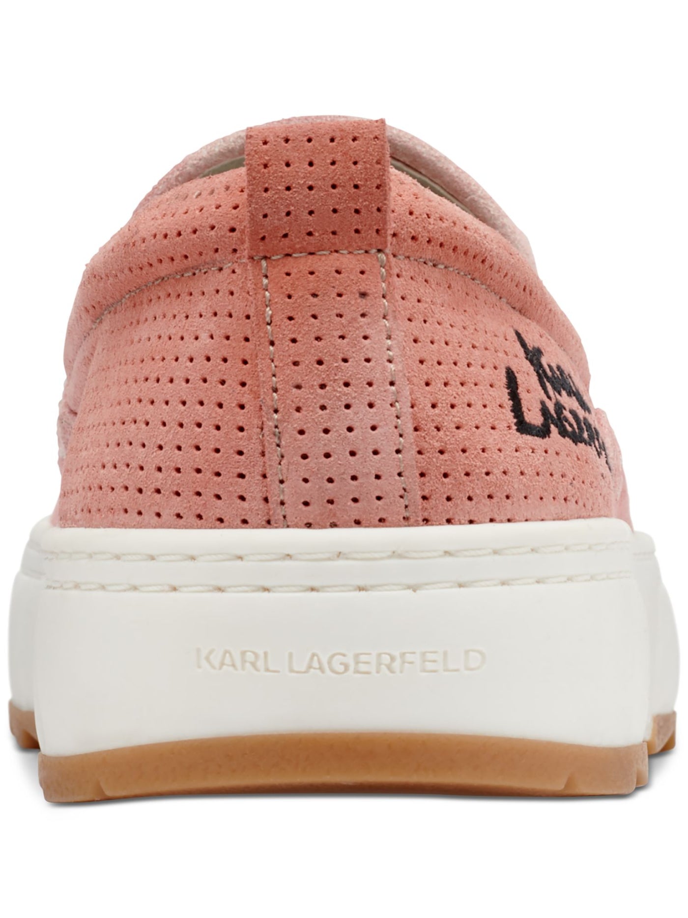 KARL LAGERFELD PARIS Mens Pink Tie-Dye Cushioned Perforated Round Toe Slip On Leather Sneakers Shoes 8 M