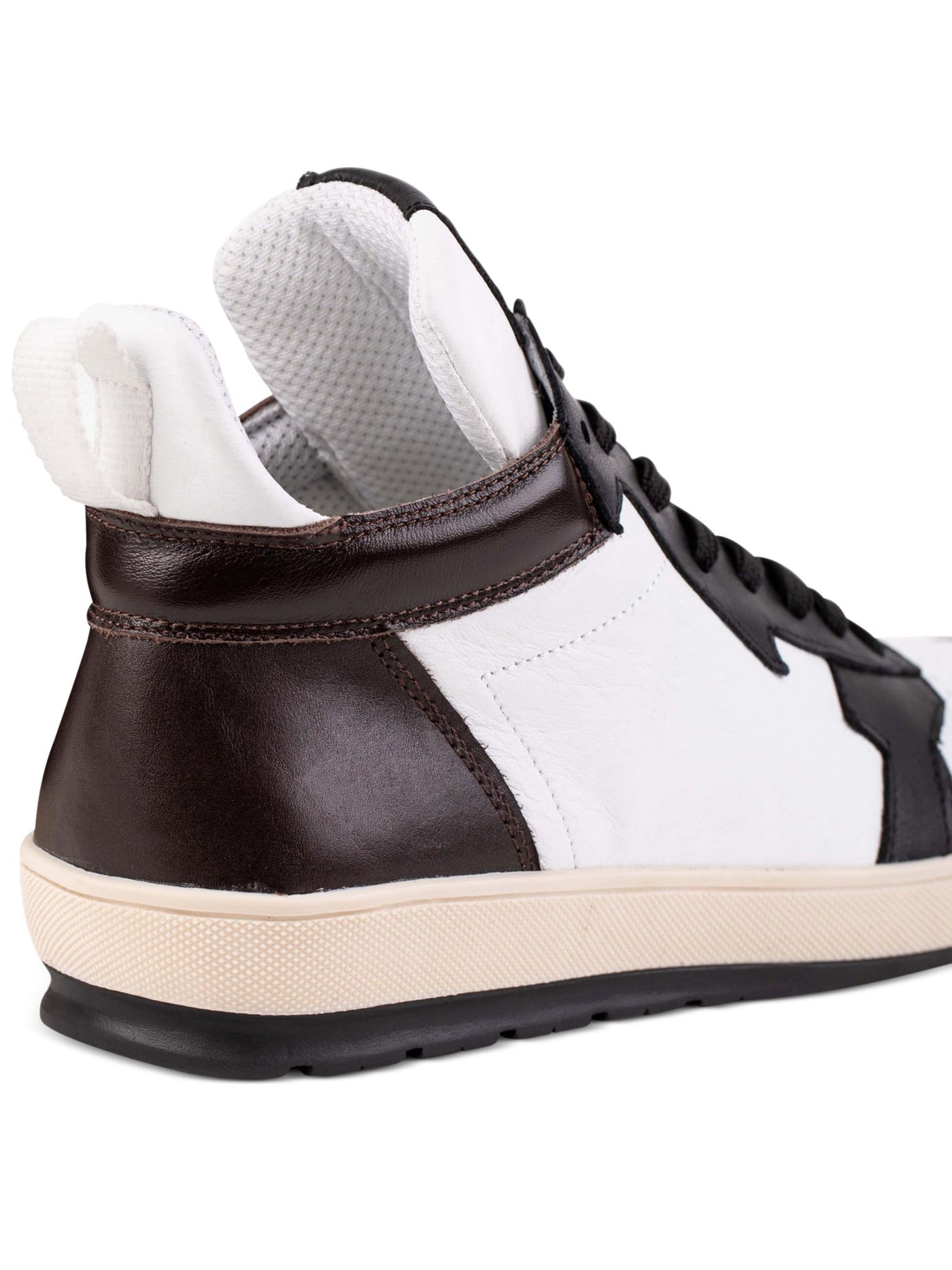 THE RAD BLACK KIDS Mens Brown Color Block Padded Collar And Tongue Heel Pull-Tab Perforated Padded Gwanda Round Toe Platform Lace-Up Leather Sneakers Shoes 12