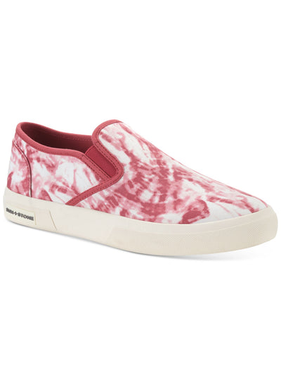 SUN STONE Mens Red Tie Dye Goring Cushioned Reins Round Toe Platform Slip On Sneakers 9 M