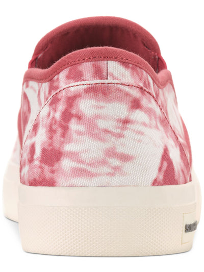 SUN STONE Mens Red Tie Dye Goring Cushioned Reins Round Toe Platform Slip On Sneakers Shoes 11.5 M