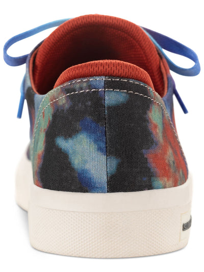 SUN STONE Mens Blue Tie-Dye Cushioned Kiva Round Toe Platform Lace-Up Sneakers Shoes 11.5